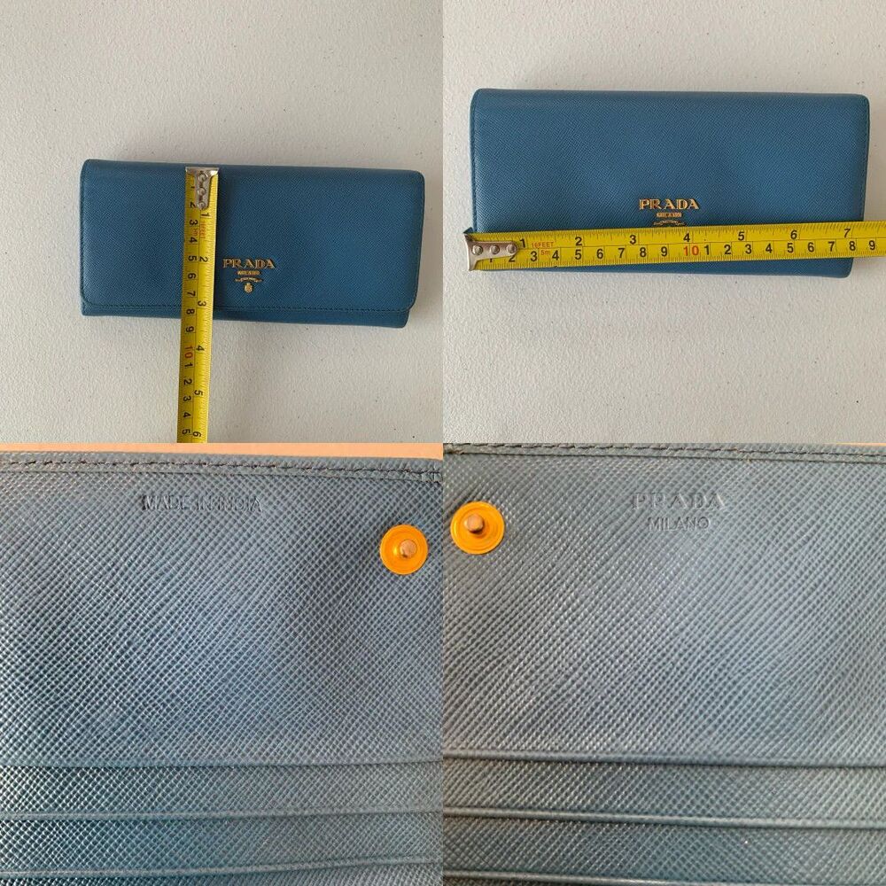 Prada women’s blue saffiano leather long wallet authentic with COA - Picture 6 of 7